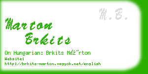 marton brkits business card